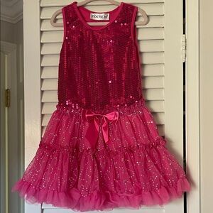 Kids Sequin Dance Dress - Vibrant Pink